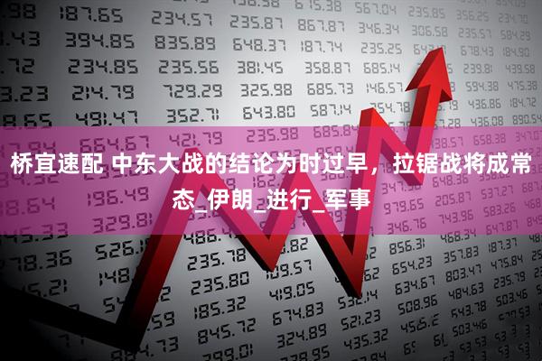 桥宜速配 中东大战的结论为时过早，拉锯战将成常态_伊朗_进行_军事